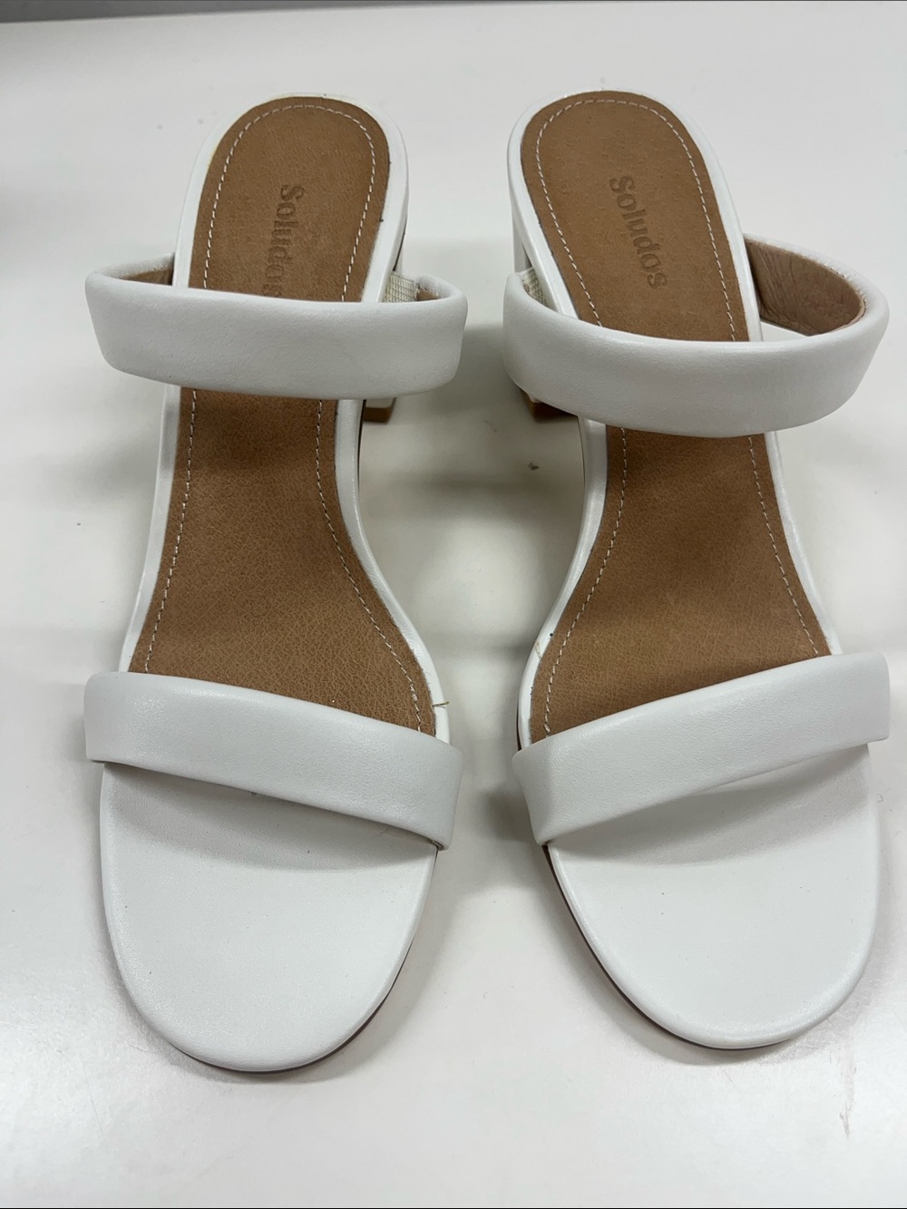 New SOLUDOS INES HEEL in White Leather Size 6.5 - Picture 3 of 7